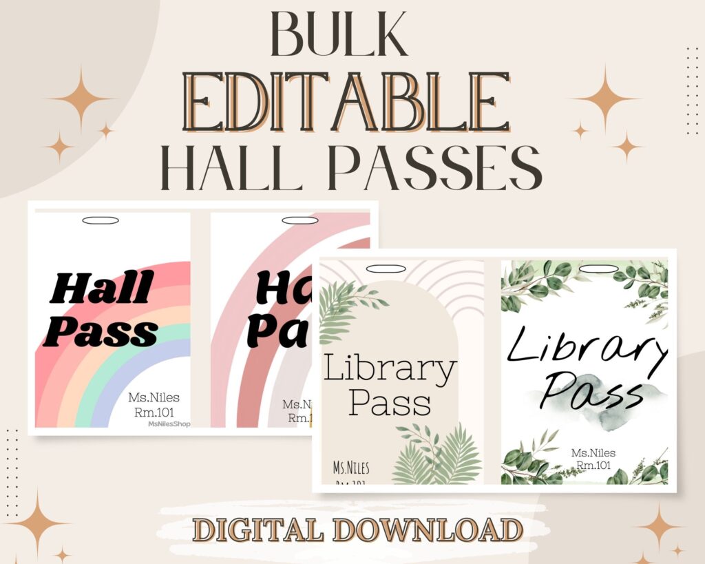 Editable Printable Hall Pass Template