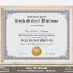 Editable Home School Diploma Template Printable Homeschool Etsy sterreich