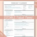 EDITABLE Podcast Planner Template Podcast Checklist Content Etsy de