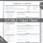 EDITABLE Podcast Planner Template Podcast Checklist Content Etsy de