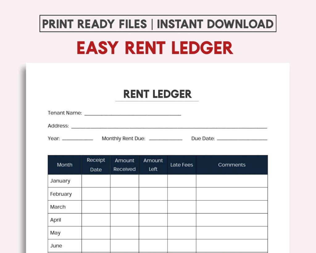 Free Printable Rental Ledger Template