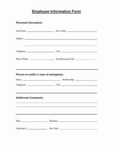 Employee Contact Information Form Awesome 47 Printable Employee ...