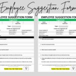 Employee Suggestion Form Editable Word Template Suggestion Etsy