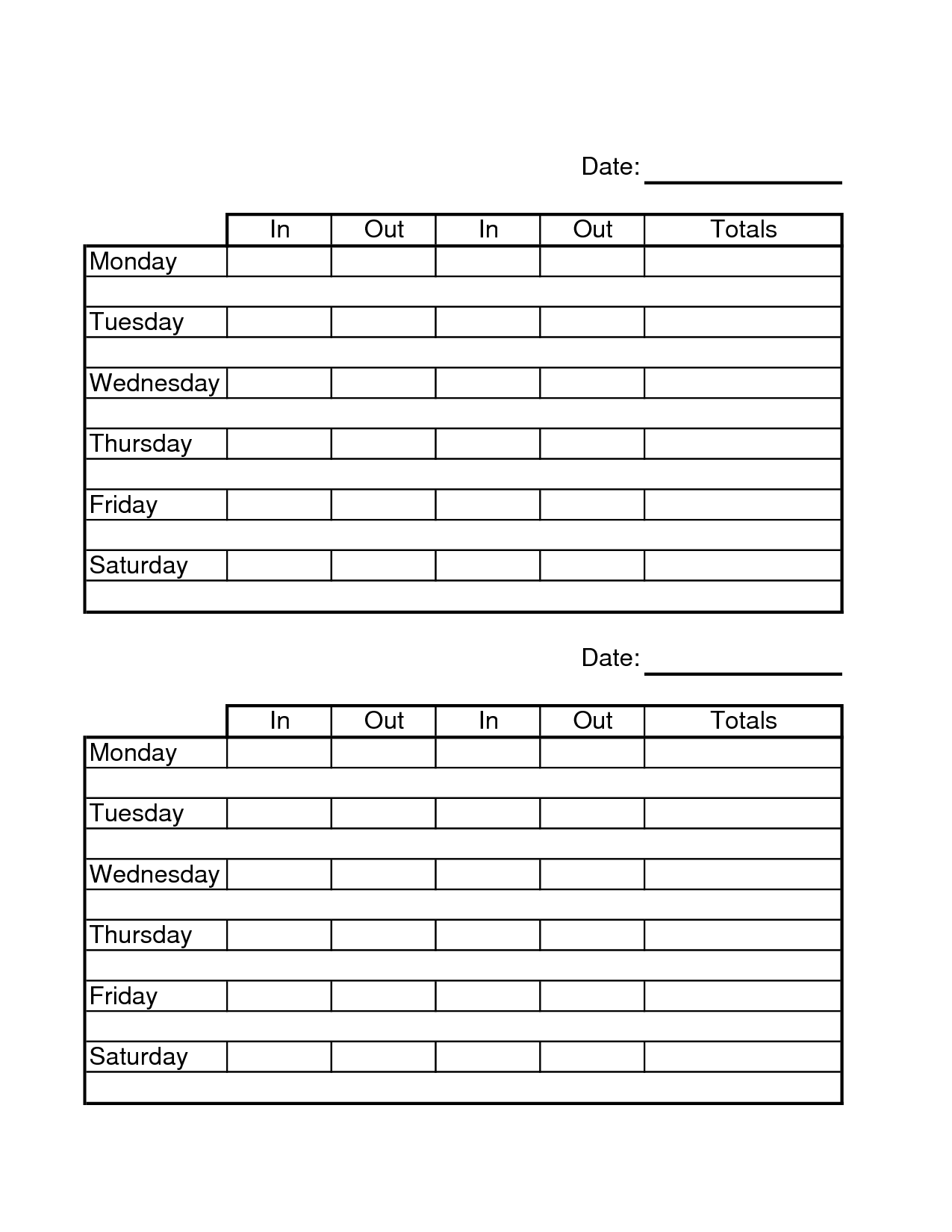 Employee Time Sheets Time Sheet Printable Timesheet Template Schedule Template