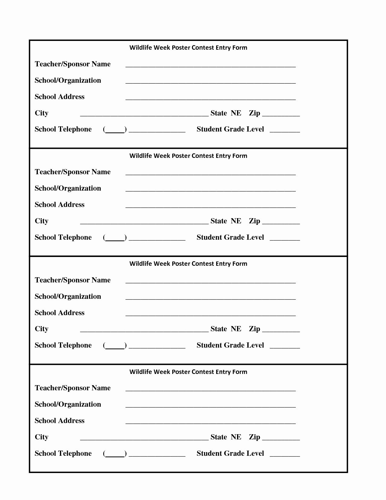 Entry Form Template Word Inspirational 6 Best Of Drawing Entry Forms