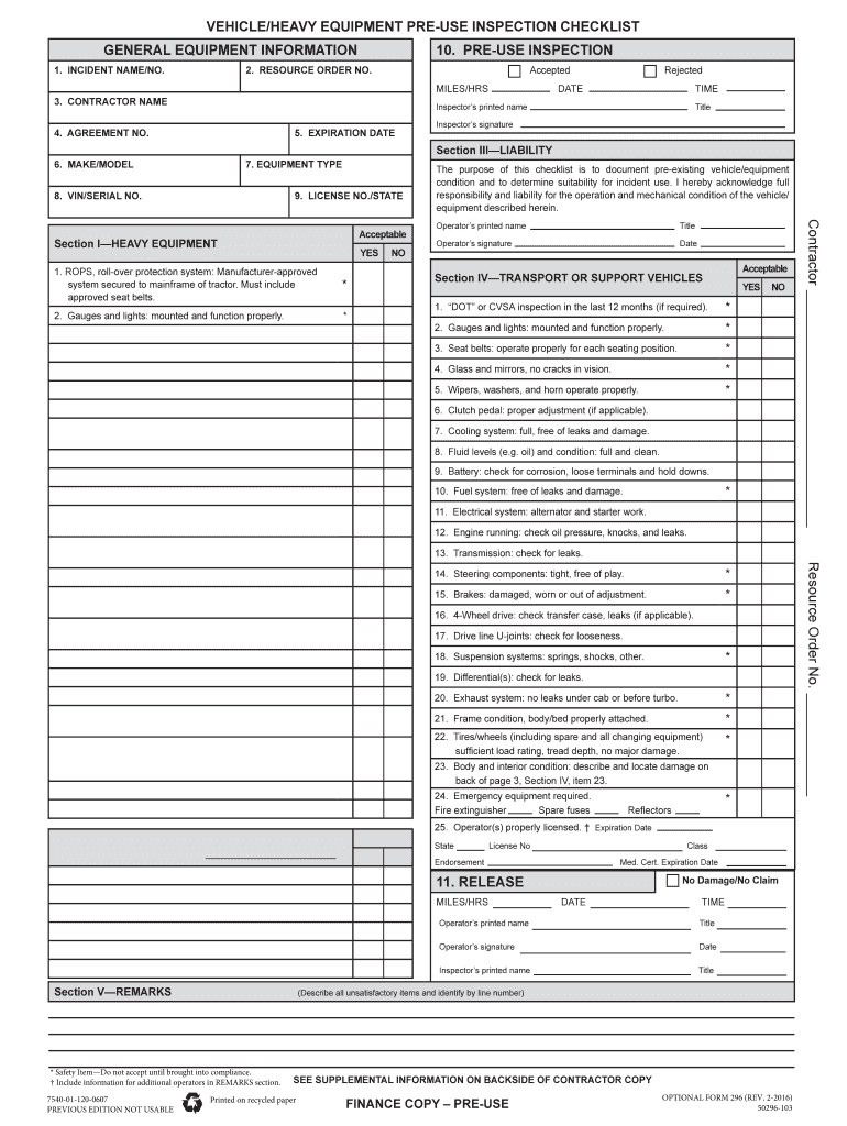 Equipment Inspection Form Pdf Fill Online Printable Fillable Blank PdfFiller