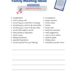 Family Meeting Agenda Ideas Free Printable Template Must Love Lists