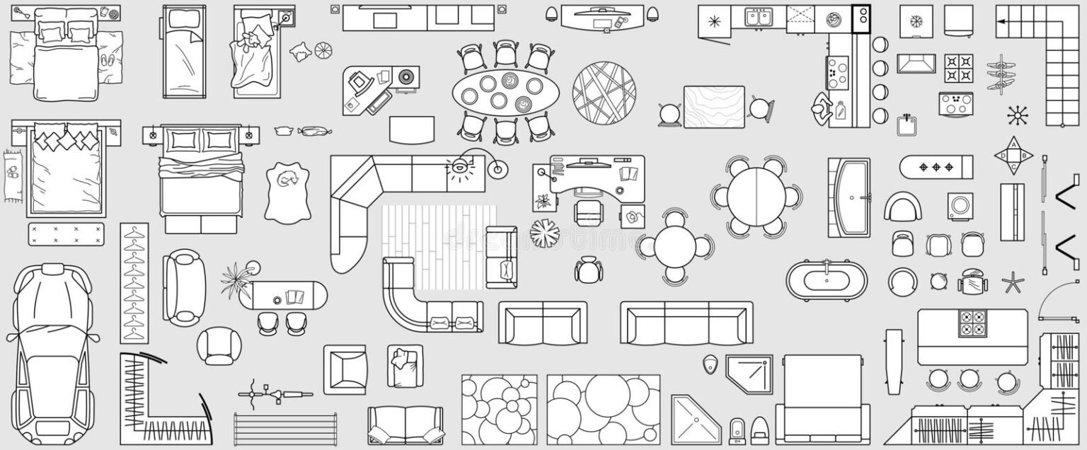 Floor Plan Furniture Template Stock Illustrations 538 Floor Plan