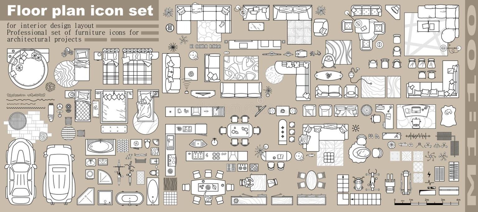 Floor Plan Furniture Template Stock Illustrations 538 Floor Plan