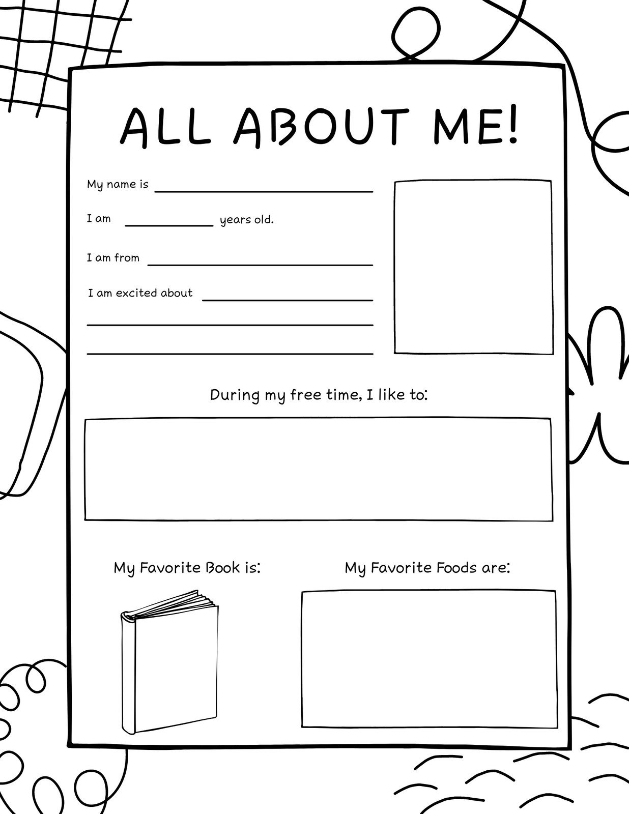 Free And Printable All About Me Worksheet Templates Canva