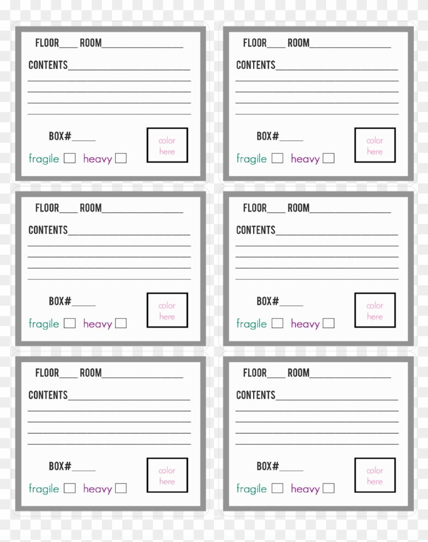 Free Box And Tags Templates u2014 Crafthubs Moving Box Labels Printable HD Png Download 1237x1600 2081668 PngFind