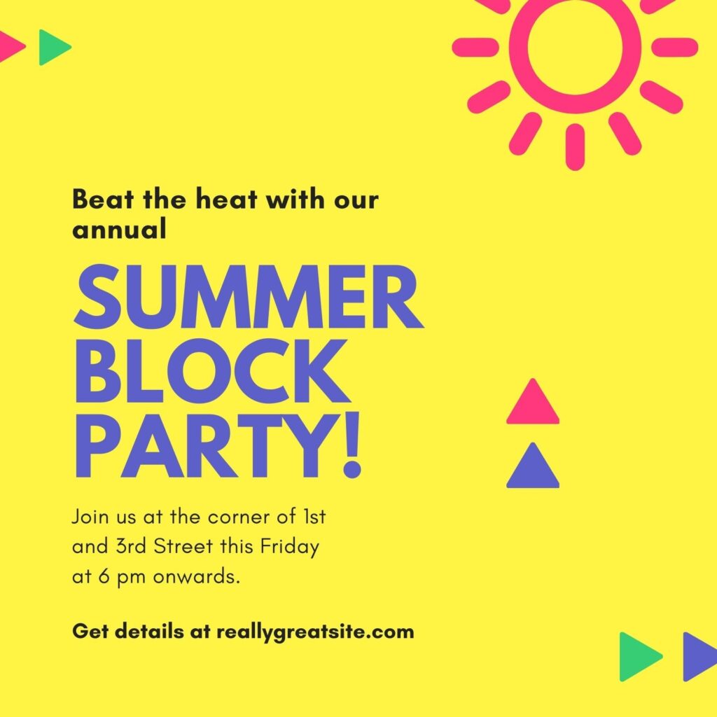 Free Customizable Block Party Invitation Templates Canva