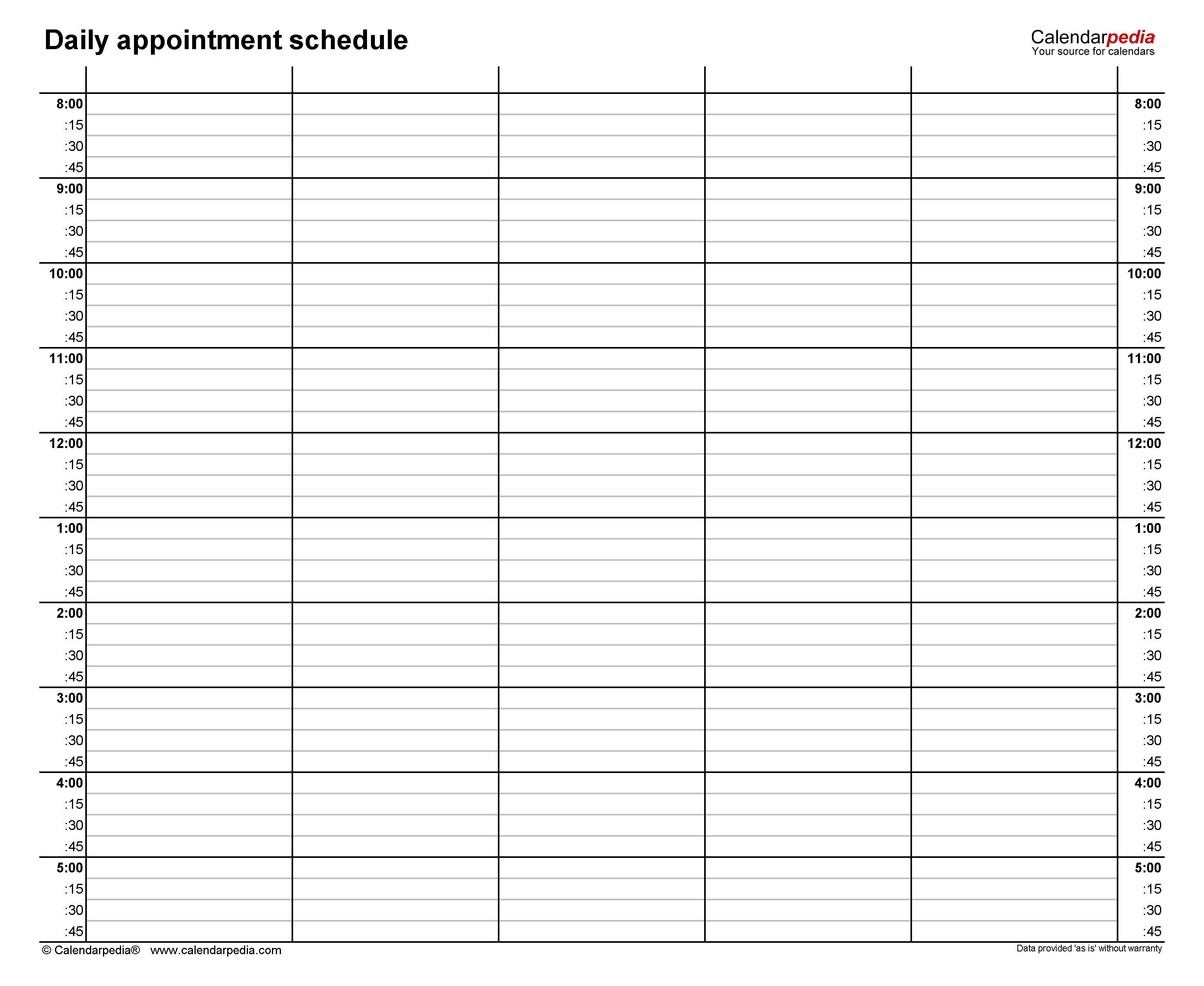 Free Daily Schedules In PDF Format 30 Templates