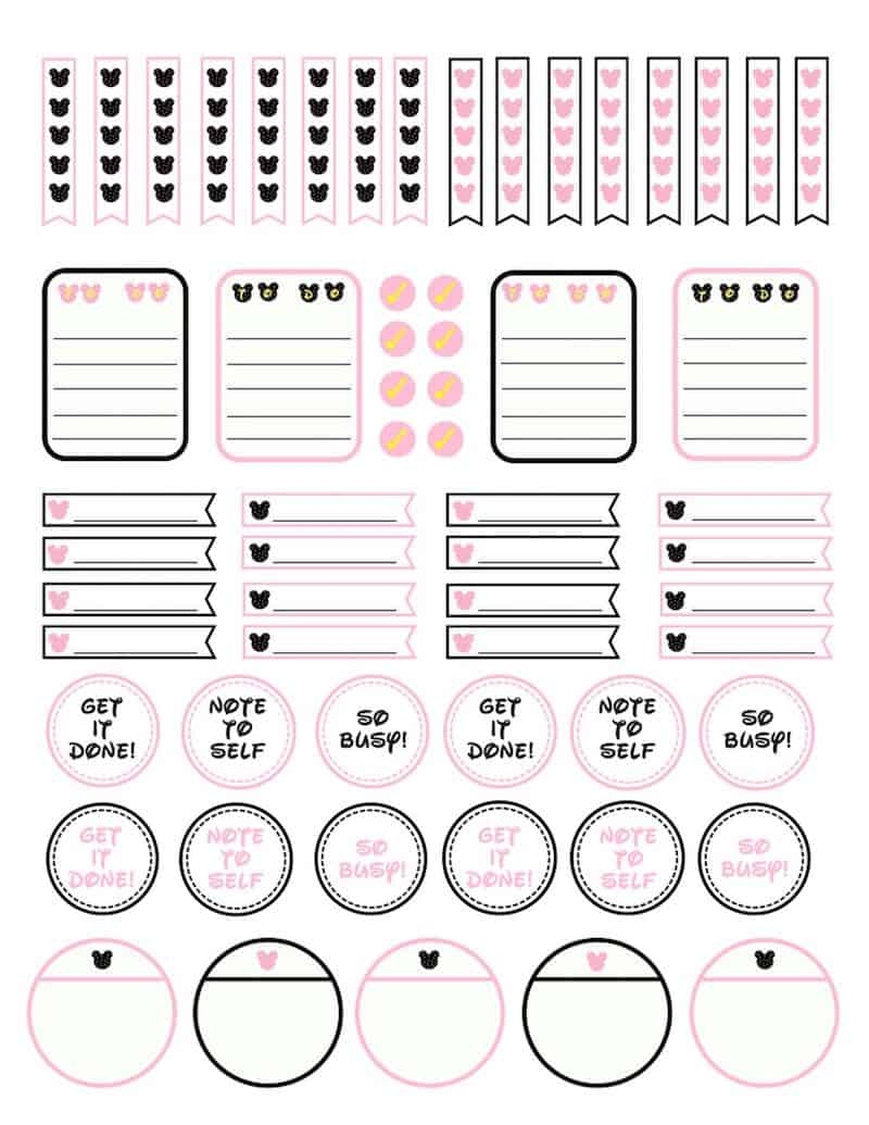 Free Disney Planner Stickers Mickey Minnie DIY Candy