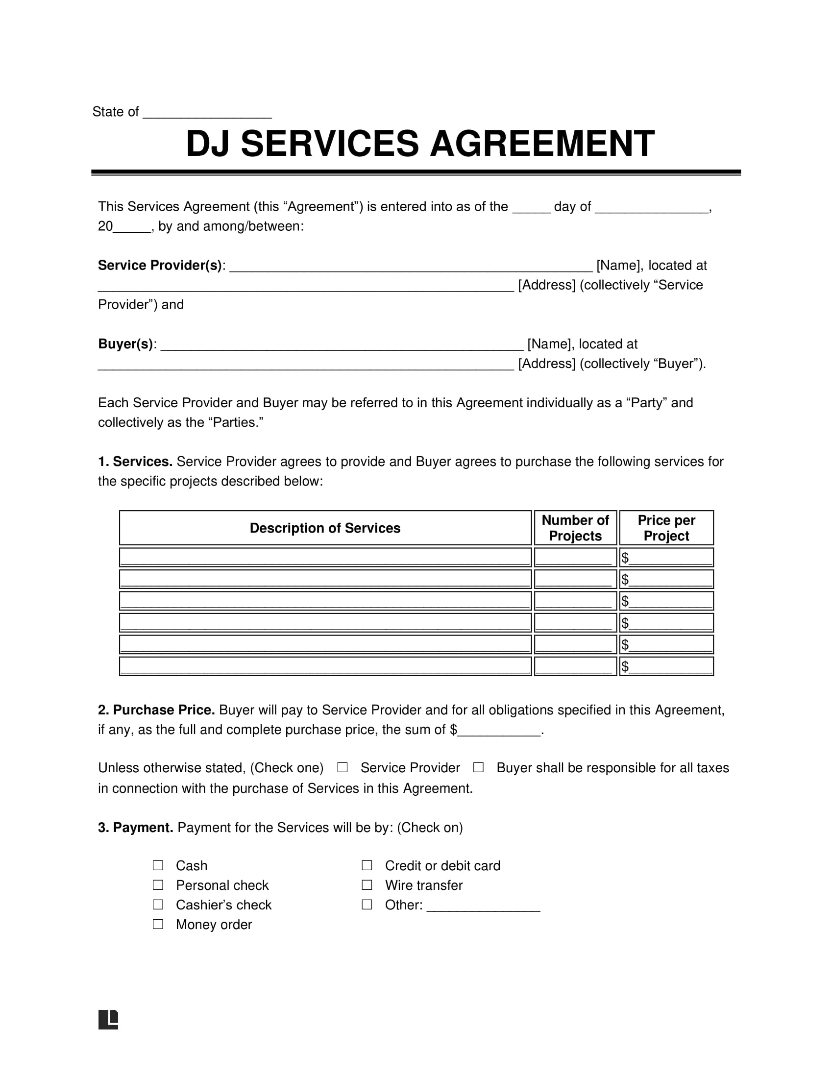 Free DJ Contract Template PDF Word Legal Templates