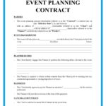 Free Downloadable Event Planning Contract Template