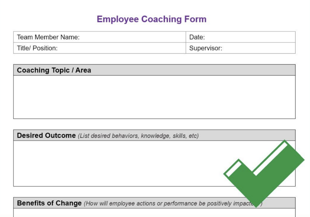 Free Employee Coaching Template Improve Employee Performance