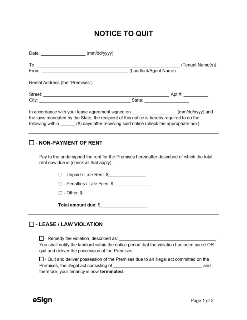 Printable Texas Eviction Notice Template