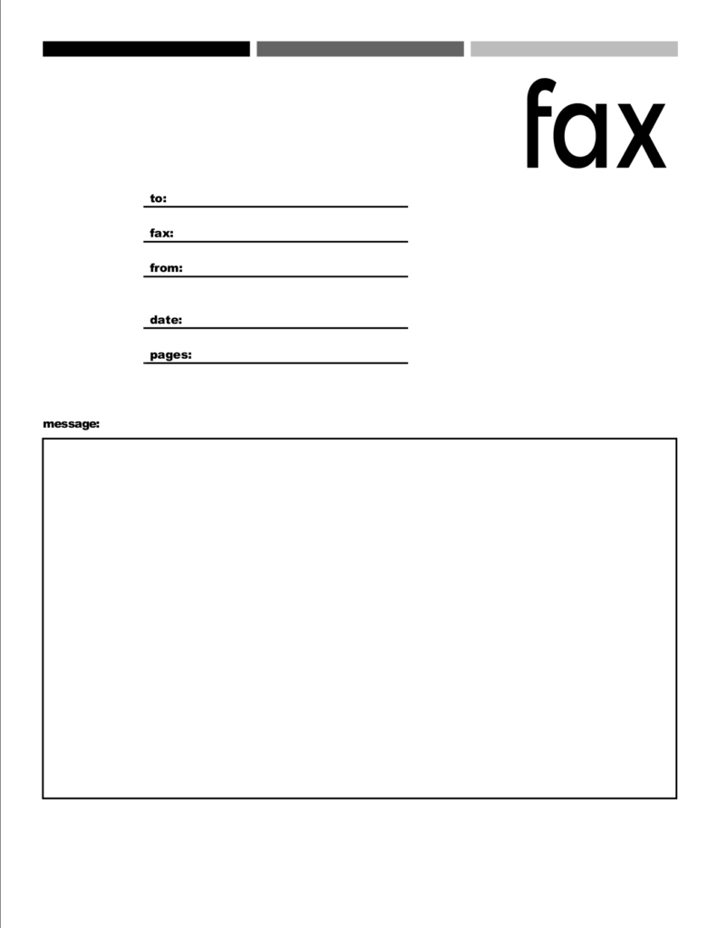 Printable Fax Template