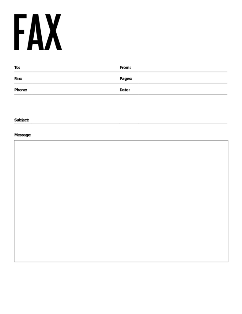 Printable Fax Template