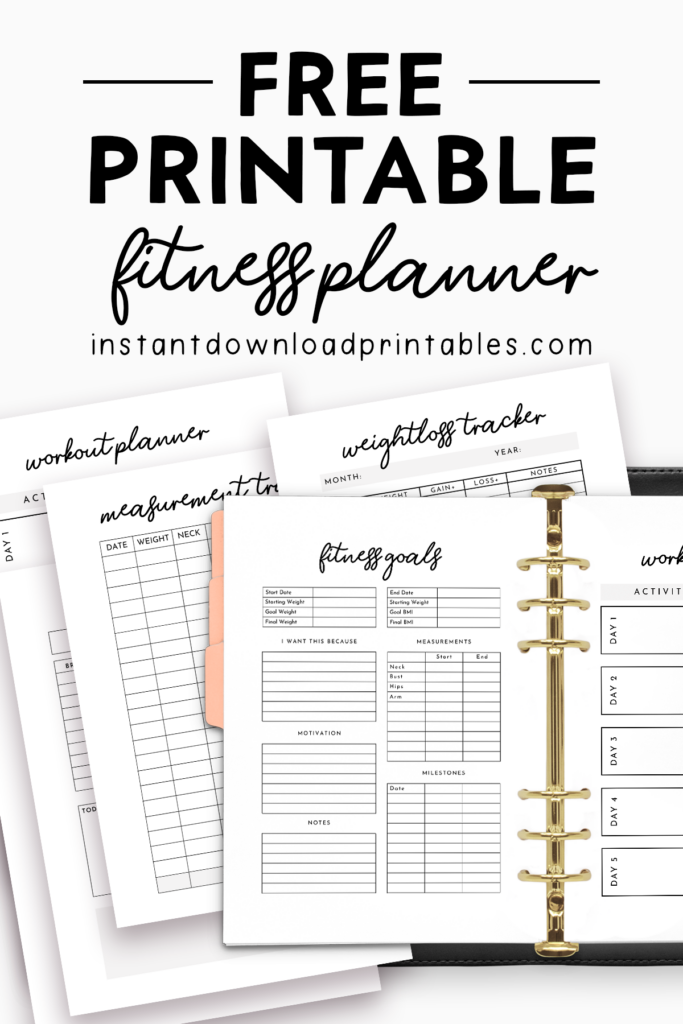 Free Printable Fitness Planner Pdf