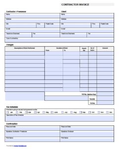 Free General Contractor Invoice Template PDF WORD EXCEL - Fillable Form ...