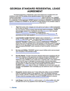 Free Printable Georgia Lease Agreement Template Fillable Form 2023 Free Printable Georgia Lease Agreement Template Fillable Form 2023
