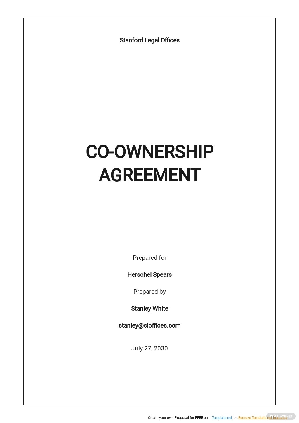 Free Home Co Ownership Agreement Template In Google Docs Word Apple Pages Format Download Template