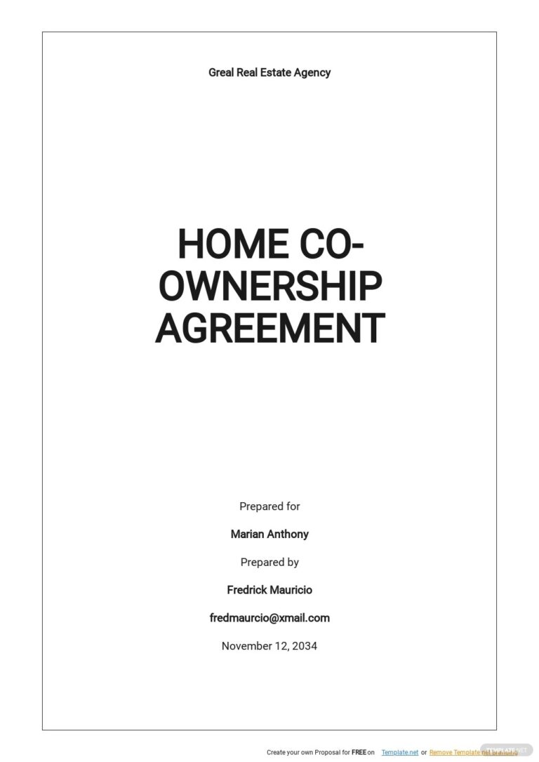 Printable Joint Ownership Agreement Template - Fillable Form 2023