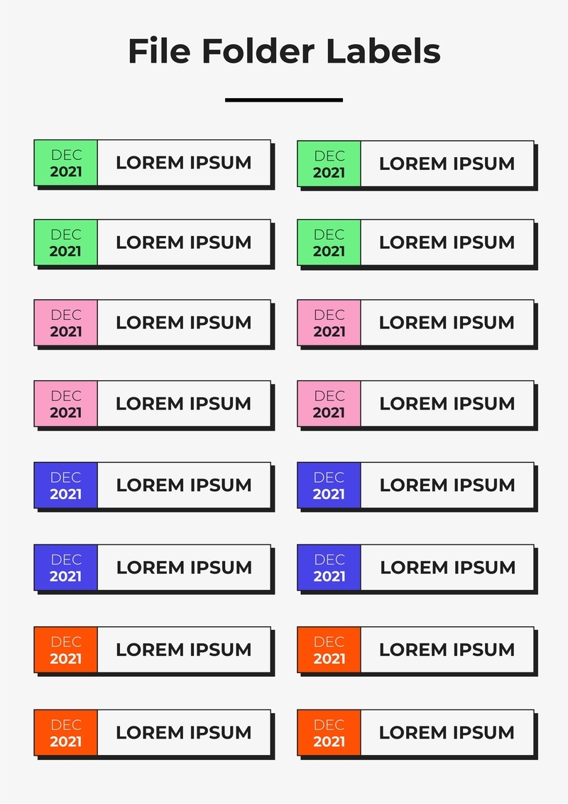 Free Modern Simple File Folder Label Template