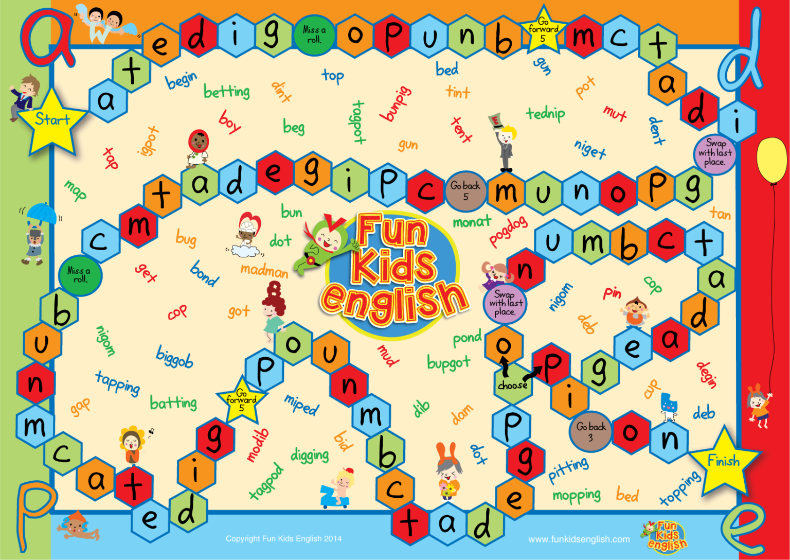 Free Phonics Board Games Children S Songs Children S Phonics Readers