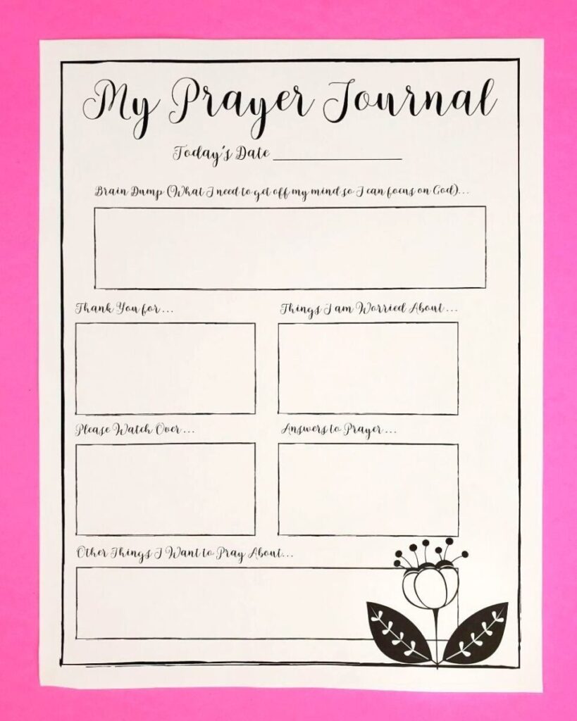 Personal Journal Free Printable Prayer Journal Template