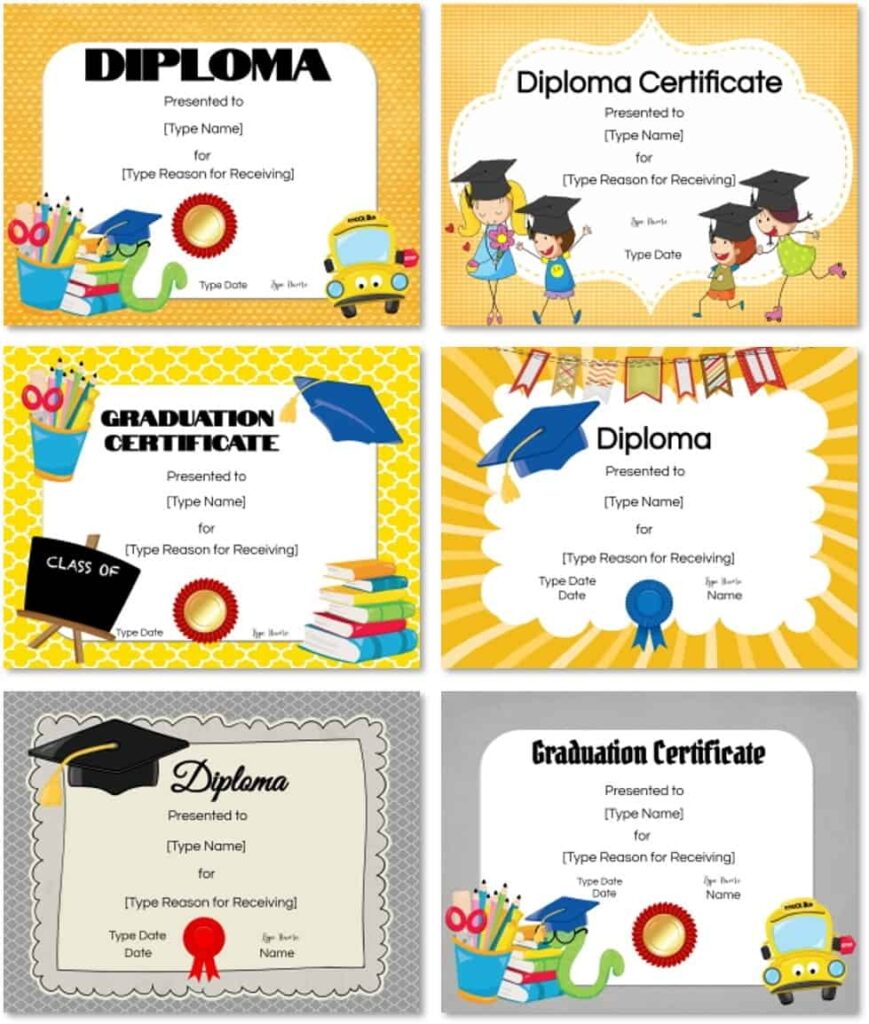 Downloadable Free Printable Kindergarten Certificate Templates Fillable Form 2024