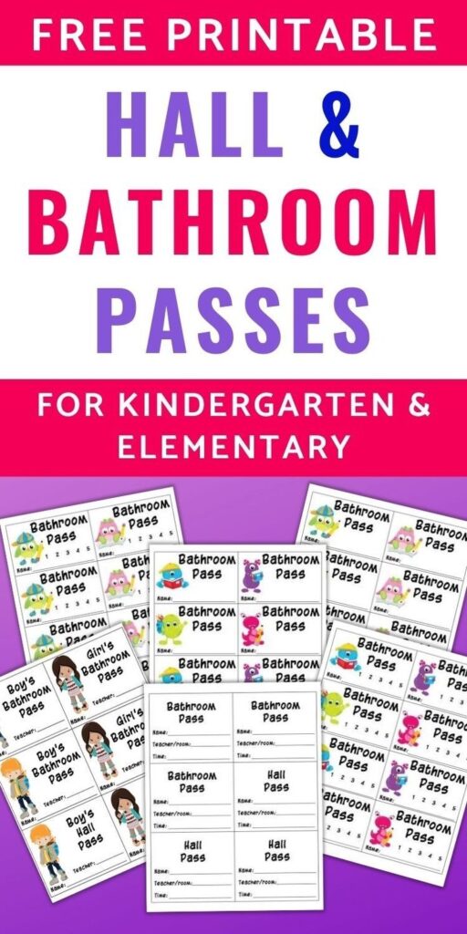 Printable Bathroom Pass Template