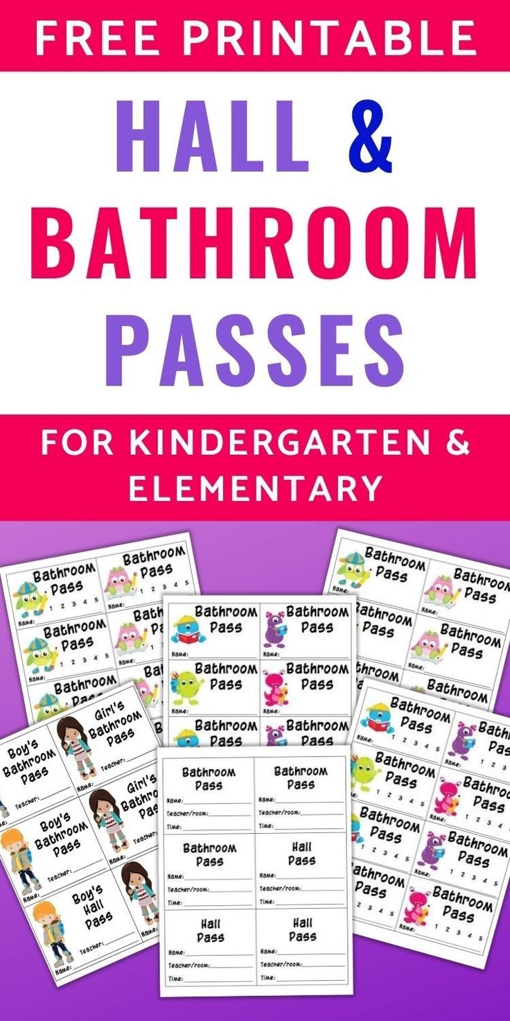 Free Printable Bathroom Passes Hall Pass Printables Bathroom Pass Bathroom Printables Free Printables