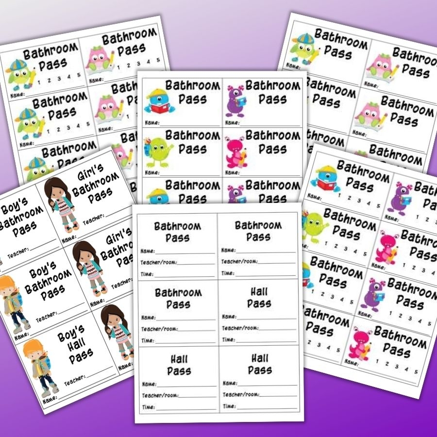 Free Printable Bathroom Passes Hall Pass Printables The Artisan Life