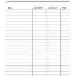 Free Printable Bill Tracker Paper Trail Design