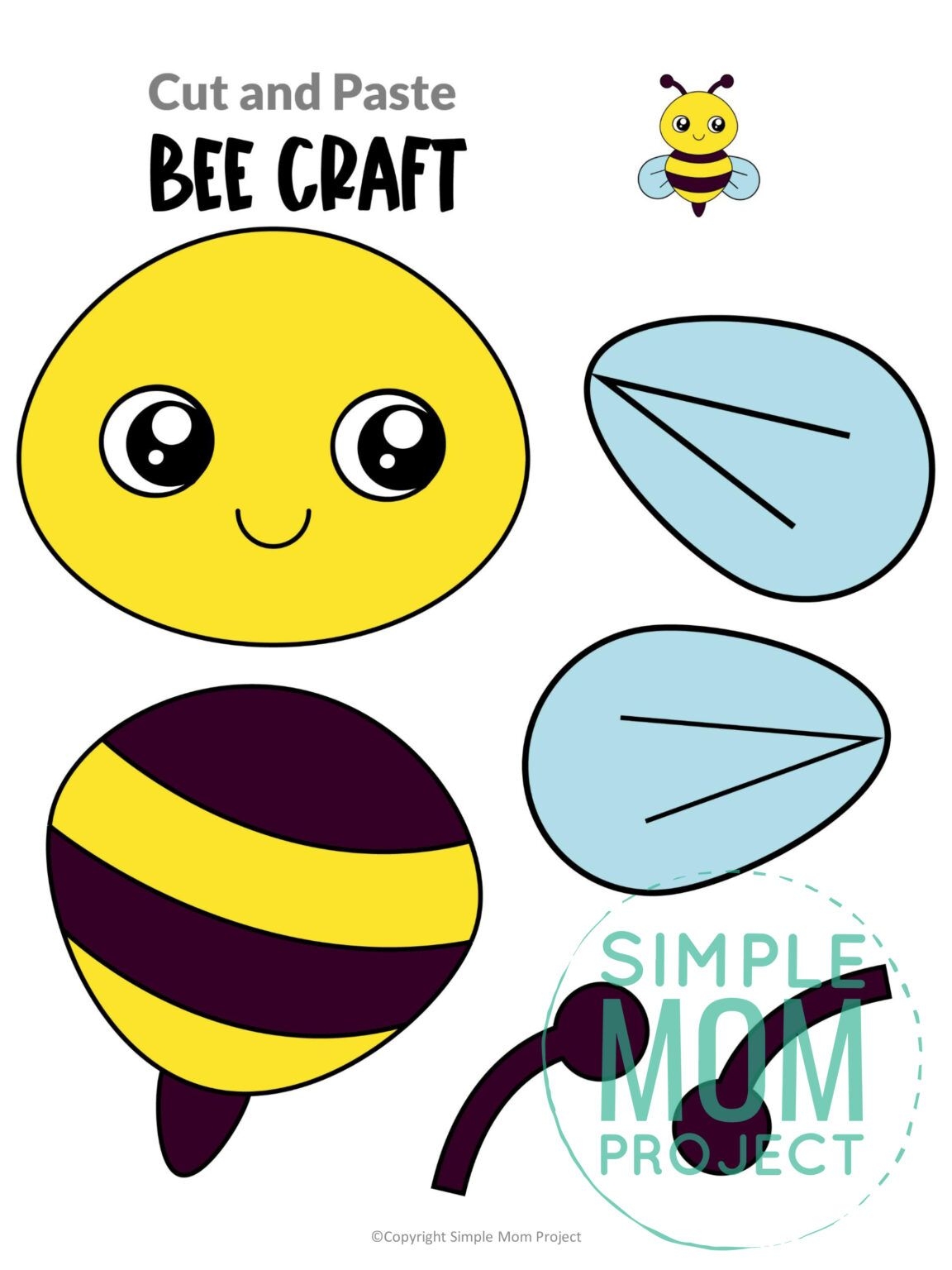 Free Printable Bumble Bee Craft Template Bumble Bee Craft Bee Crafts Bee Crafts For Kids