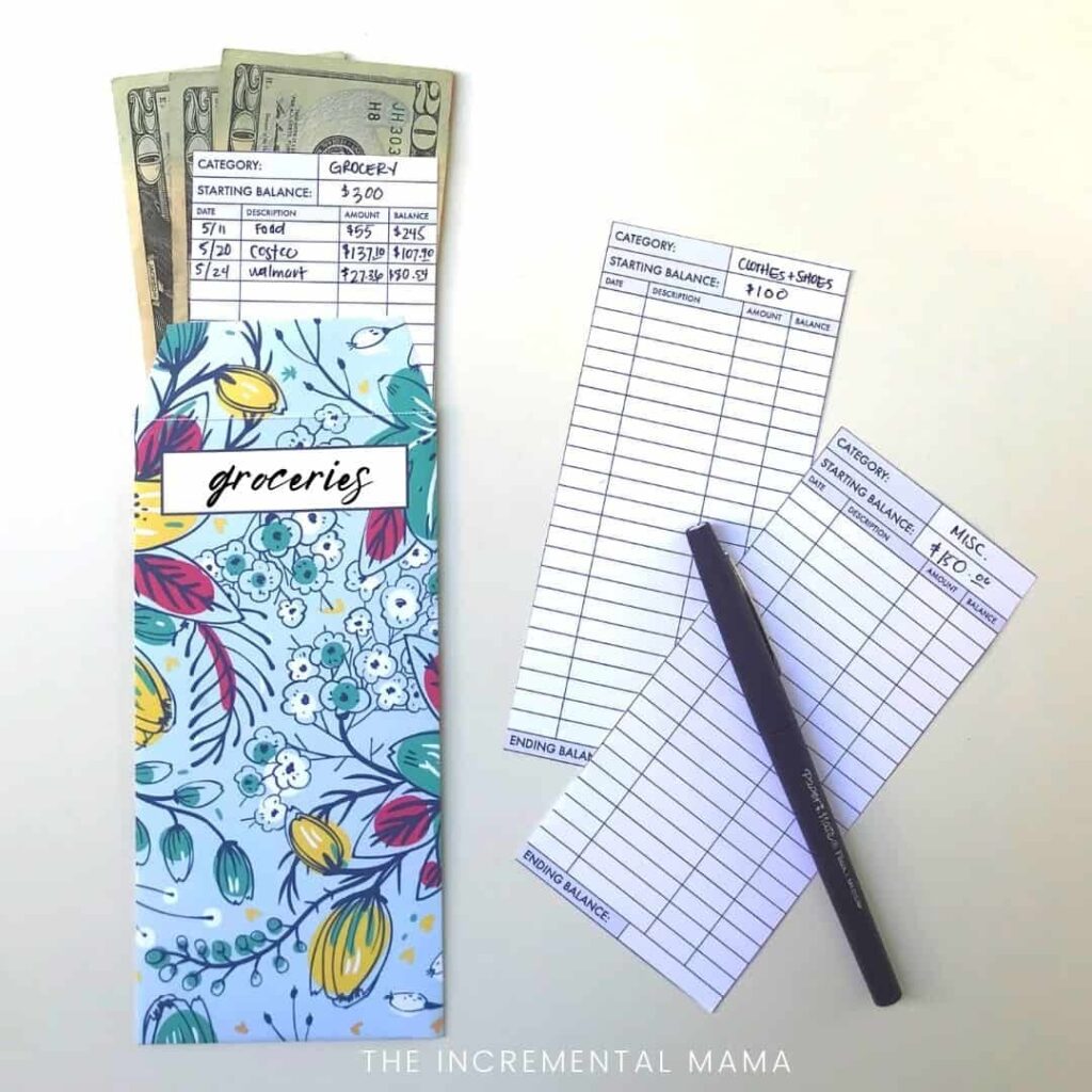 Free Printable Cash Envelope Tracker Inserts The Incremental Mama