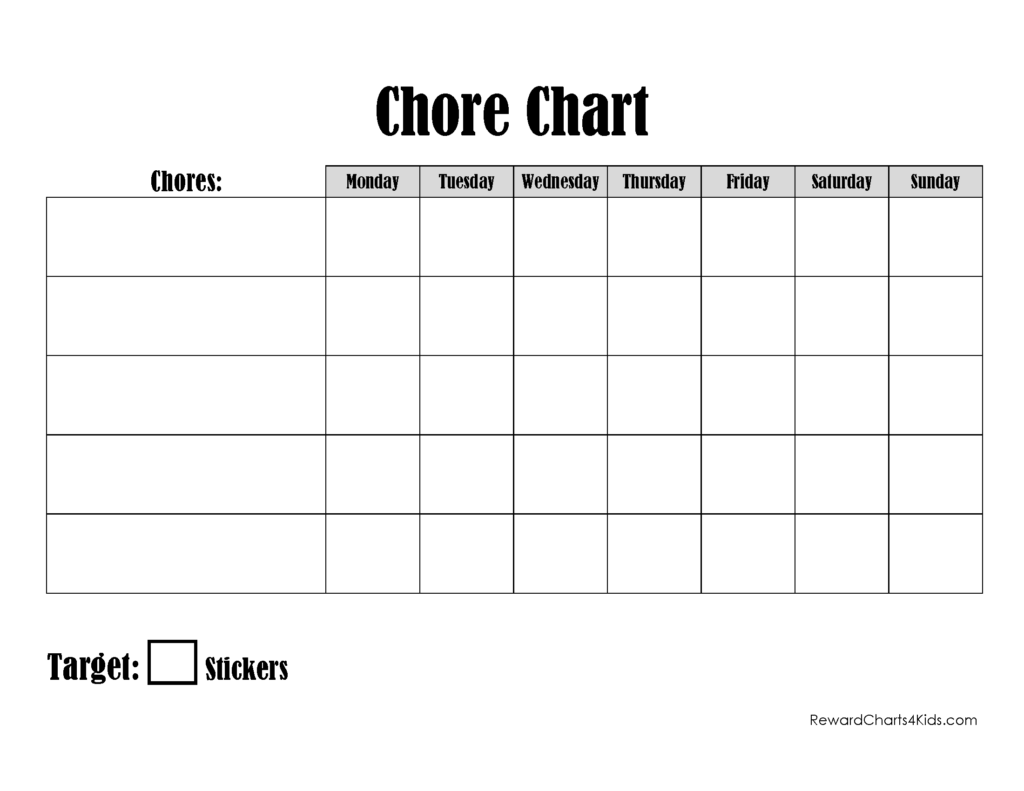 Chores Template Printable