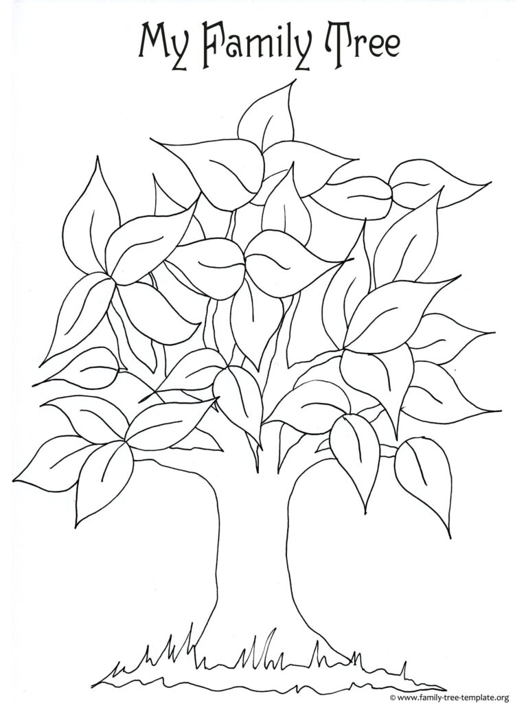 Free Printable Coloring Page For Kids With Leaves And Tree Trunk To ...