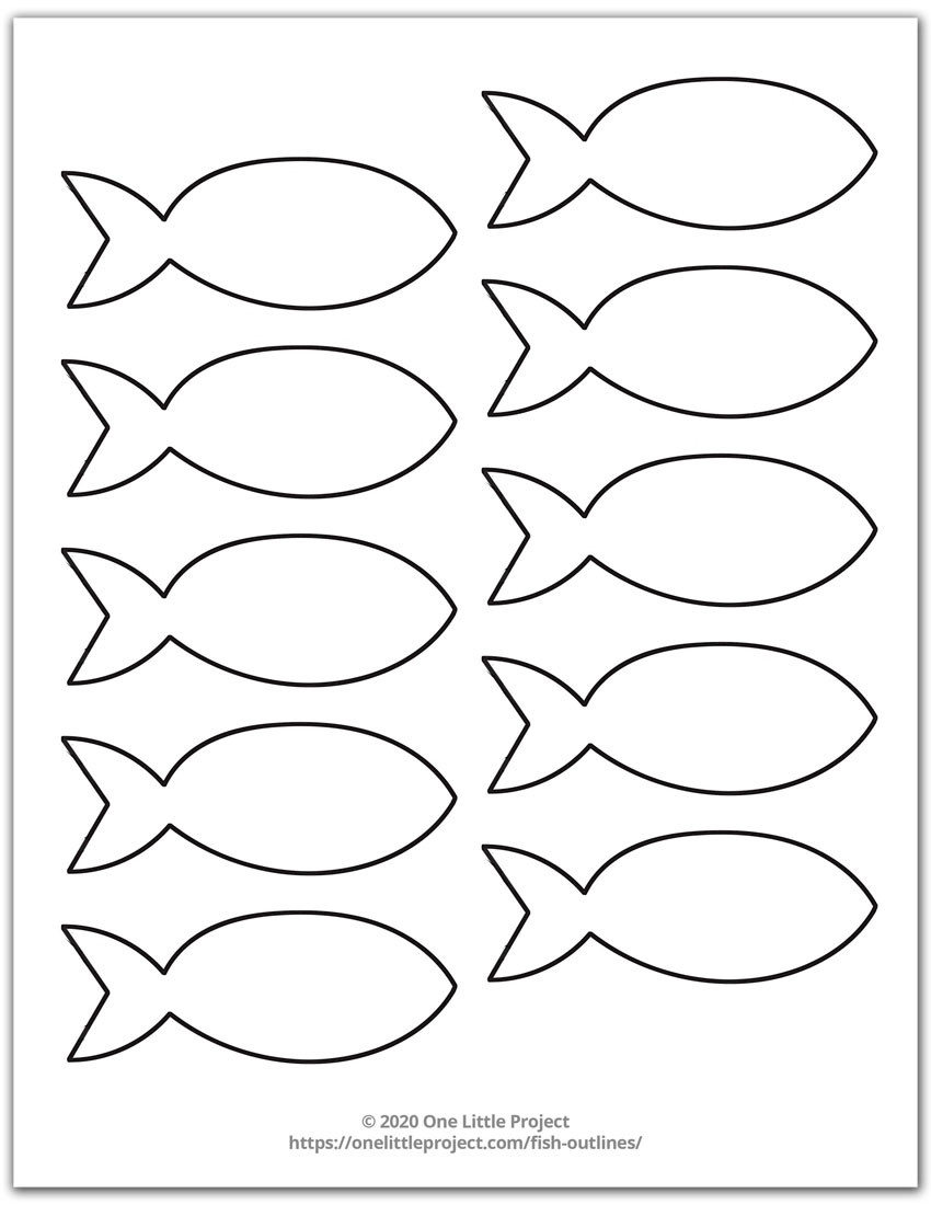 Free Printable Fish Outline Pages Fish Templates One Little Project