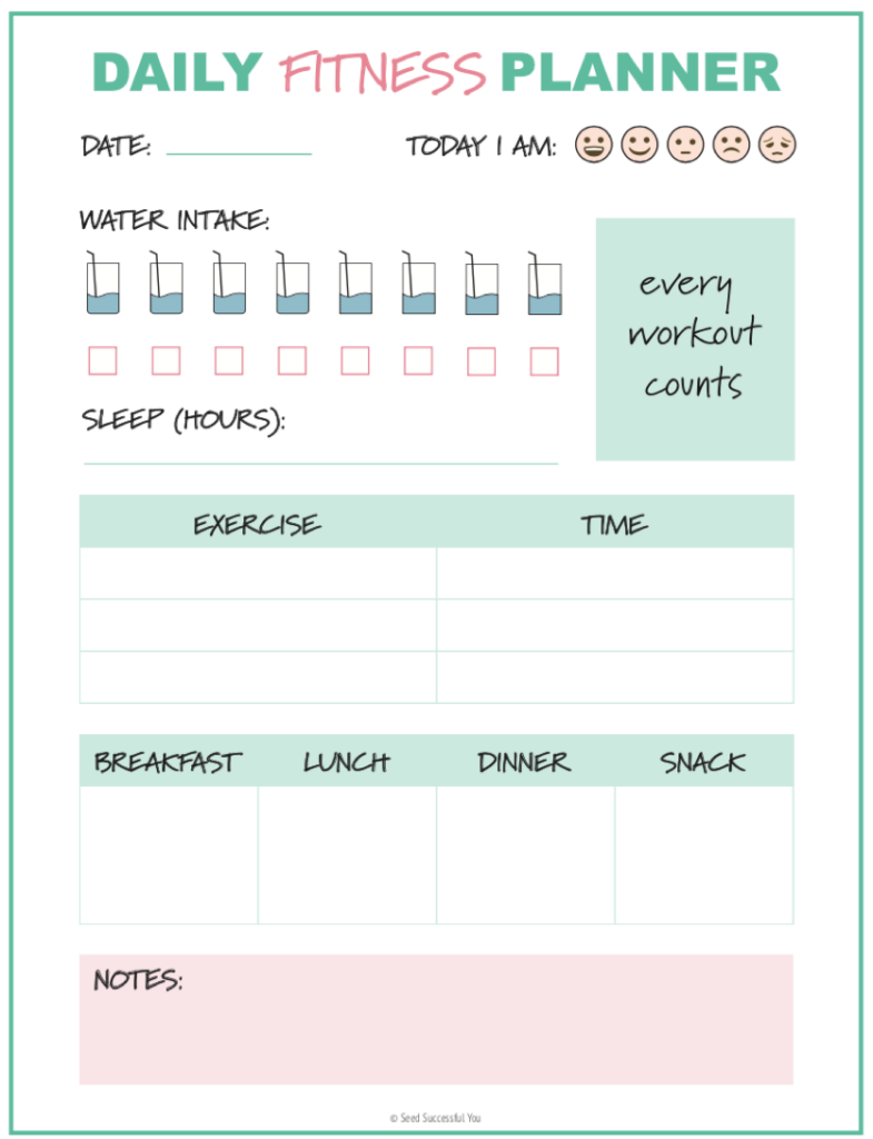 Free Printable Fitness Planner Pdf