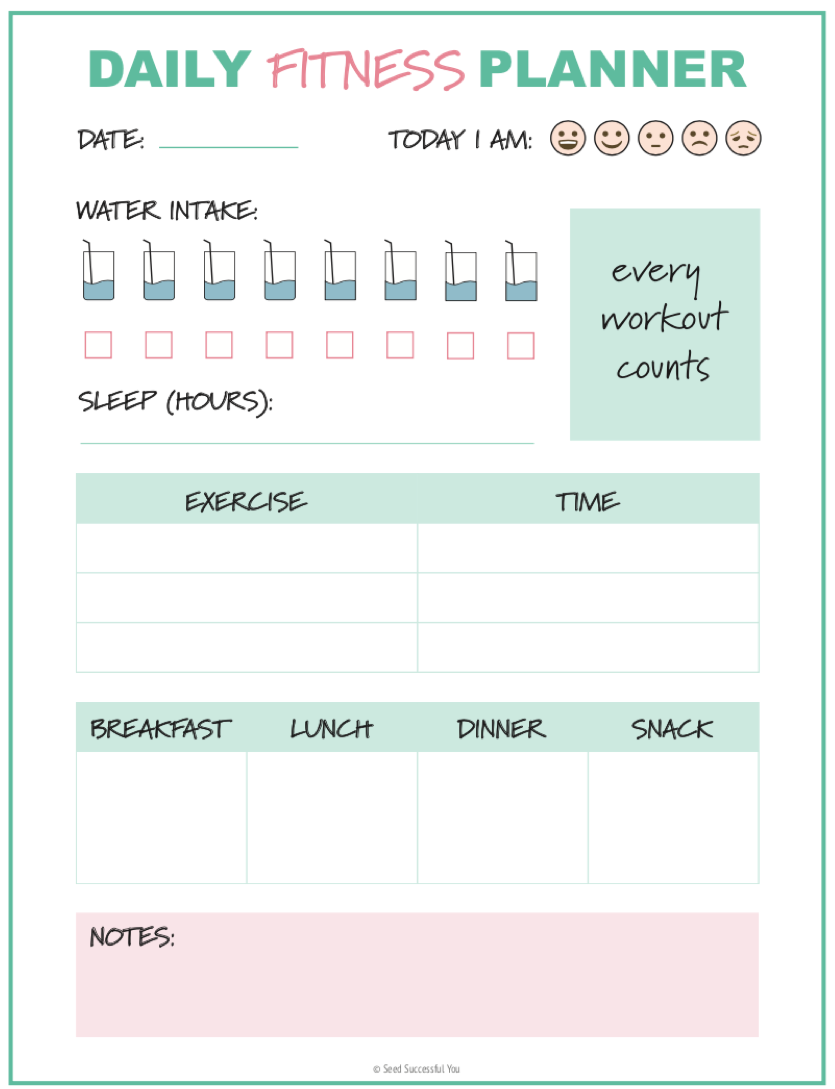 Free Printable Fitness Planner printables fitness Fitness Planner Free Fitness Planner Fitness Planner Printable