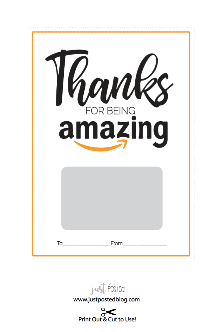 Free Printable For An Amazon Gift Card Just Posted Amazon Gift Card Free Teacher Gift Card Amazon Gifts
