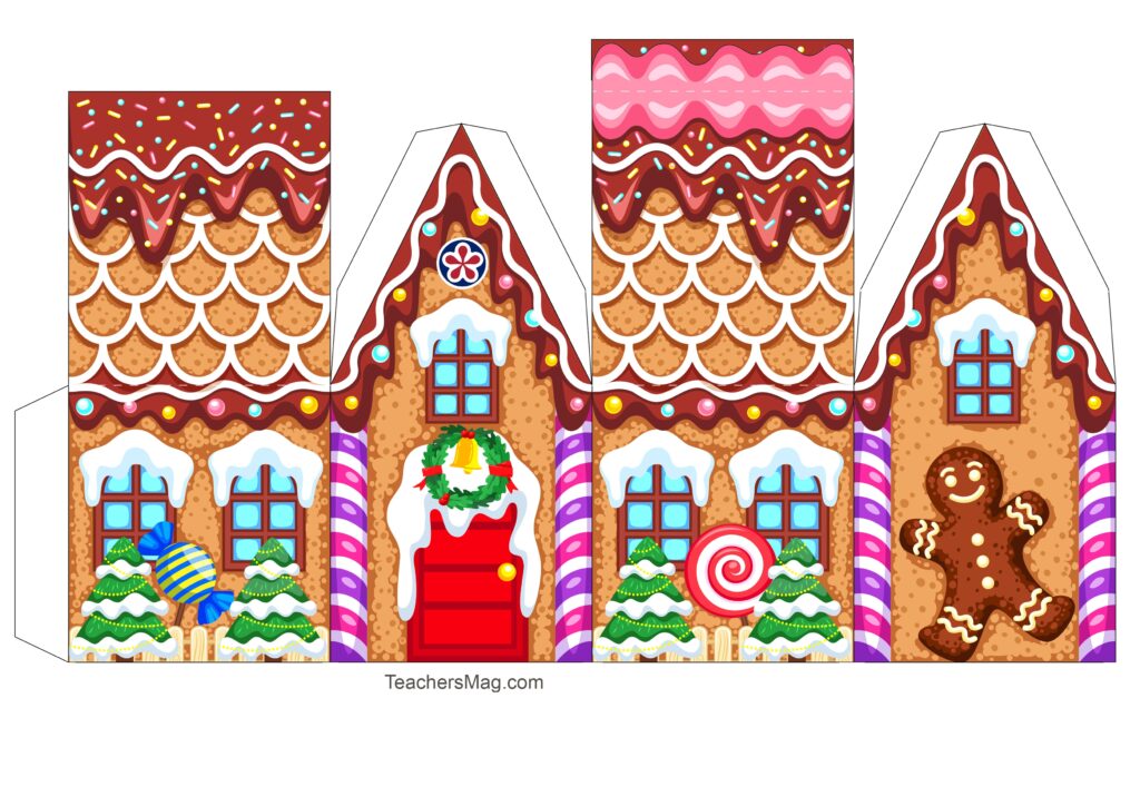 Two Story Printable Gingerbread House Template