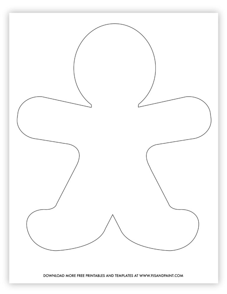 Free Printable Gingerbread Man Template Pjs And Paint Fillable Form 2023
