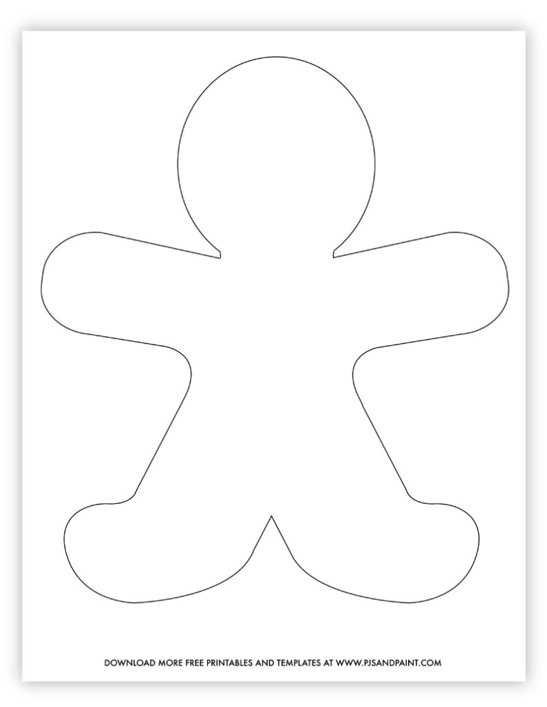 Large Printable Gingerbread Man Template