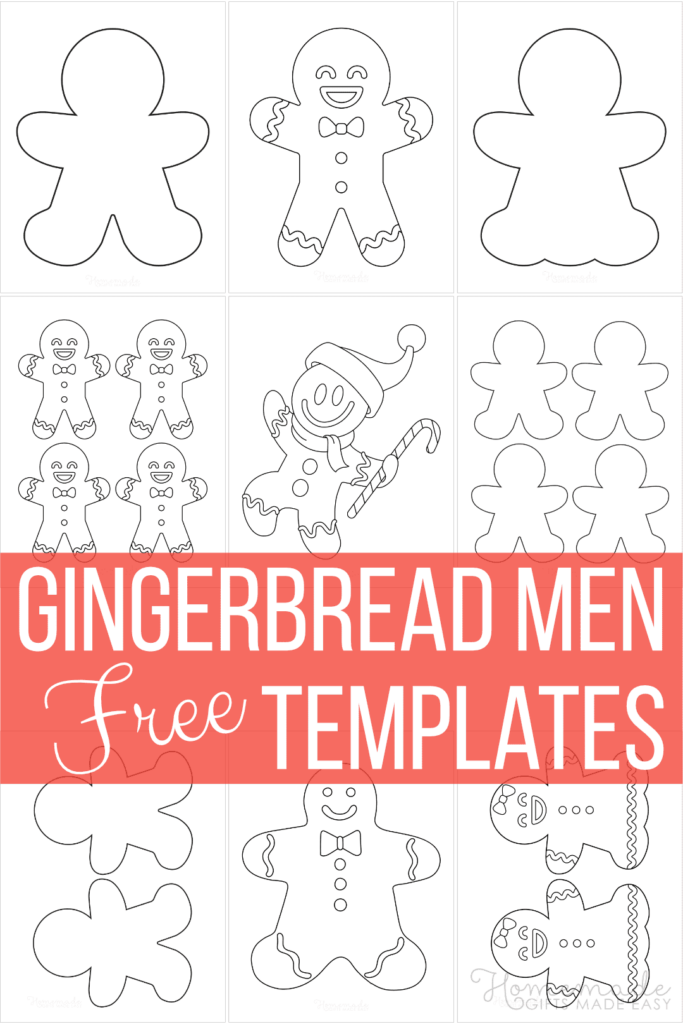 Large Printable Gingerbread Man Template