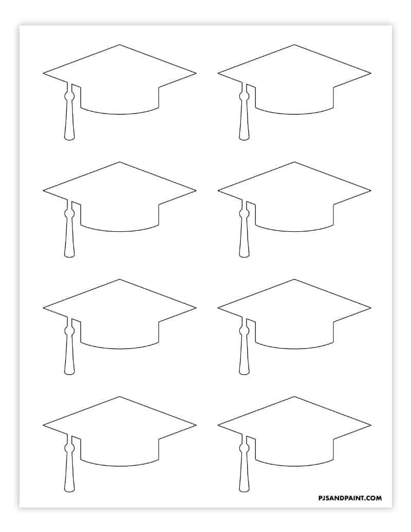 Free Printable Graduation Cap Template 2 Sizes Pjs And Paint